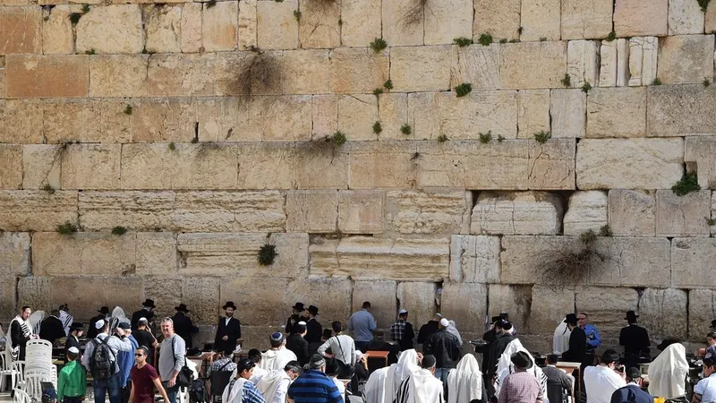 Worshippers at the Western Wall in Jerusalem