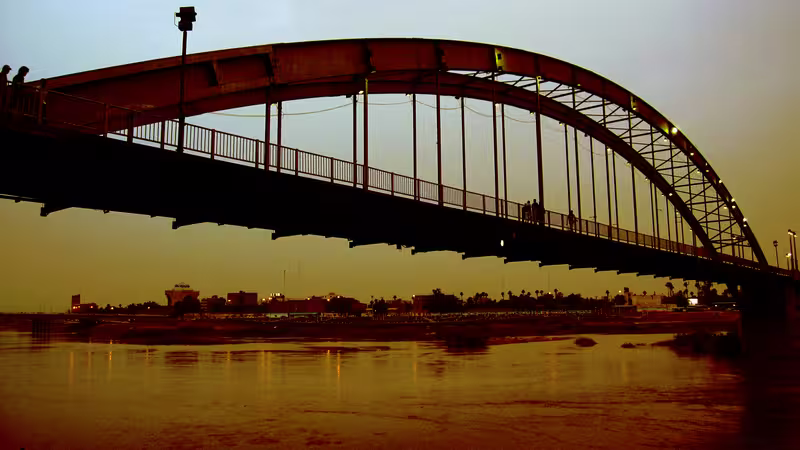 The Karun River at Ahvaz, beneath the White Bridge