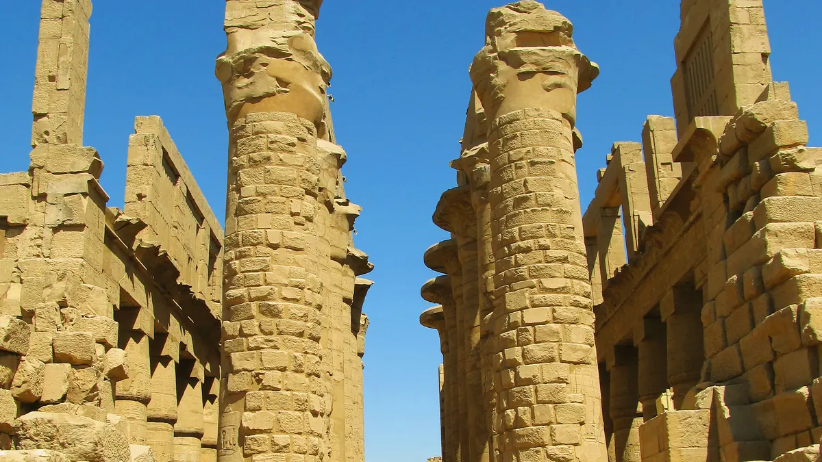 Columns of the Great Hypostyle Hall at Karnak, raised under the New Kingdom